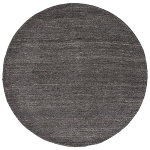 Himalaya Grey 7 ft. x 7 ft. Solid Color Round Area Rug