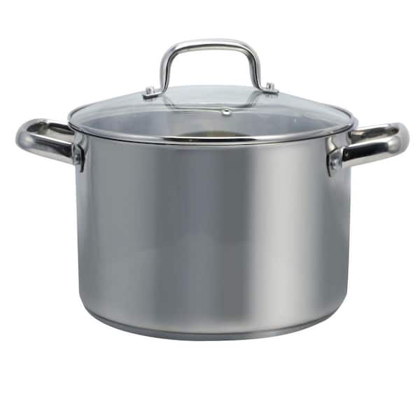 Oster Adenmore 8 qt. Stainless Steel Stock Pot with Glass Lid