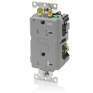 20A/125V Self-Test Tamper/Weather Resistant Industrial Grade GFCI Duplex Outlet/Receptacle Gray 1-Pack G5362-WTG