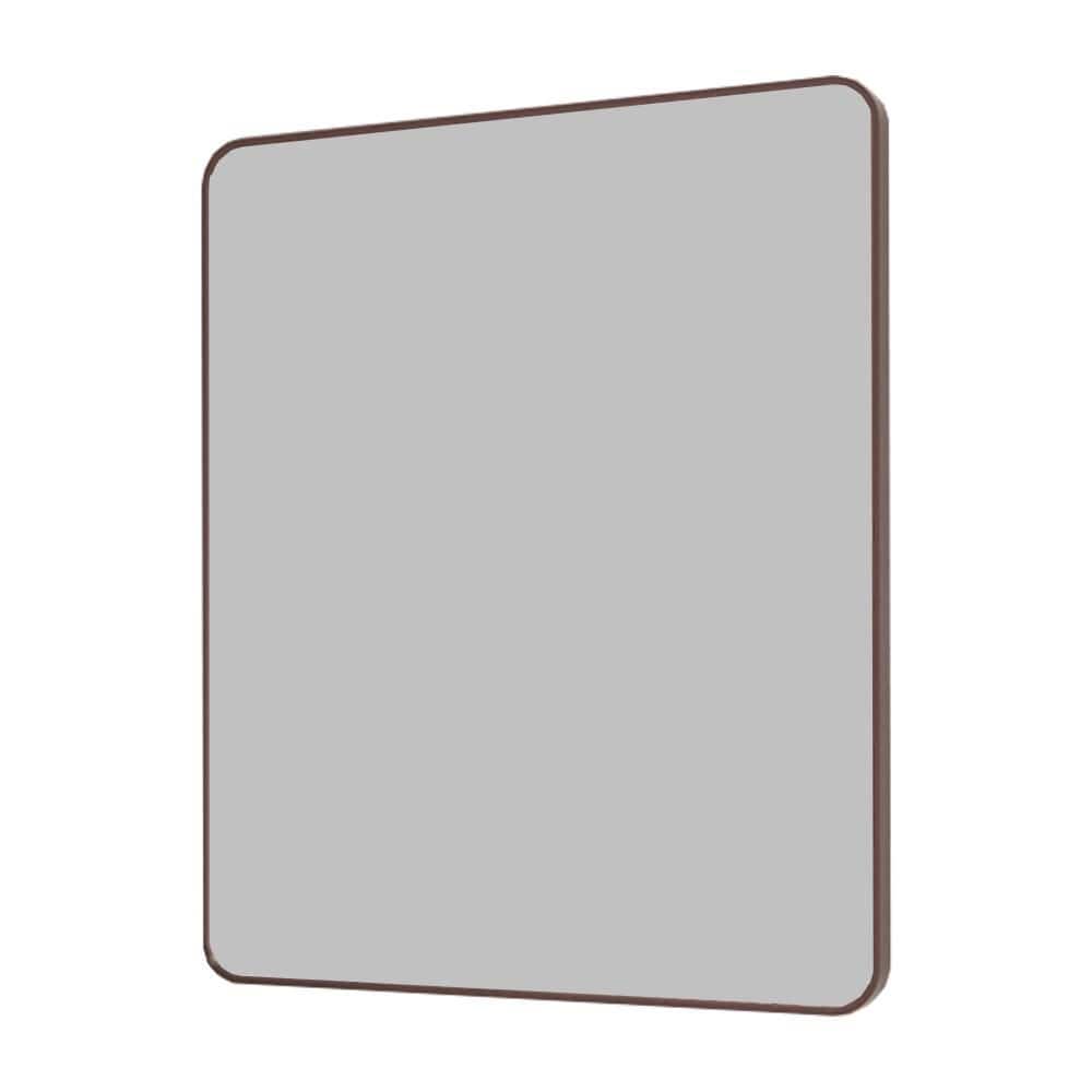 Bronze 30 in. W x 36 in. H Modern Rectangle Aluminium Framed Mirror Wall Mi