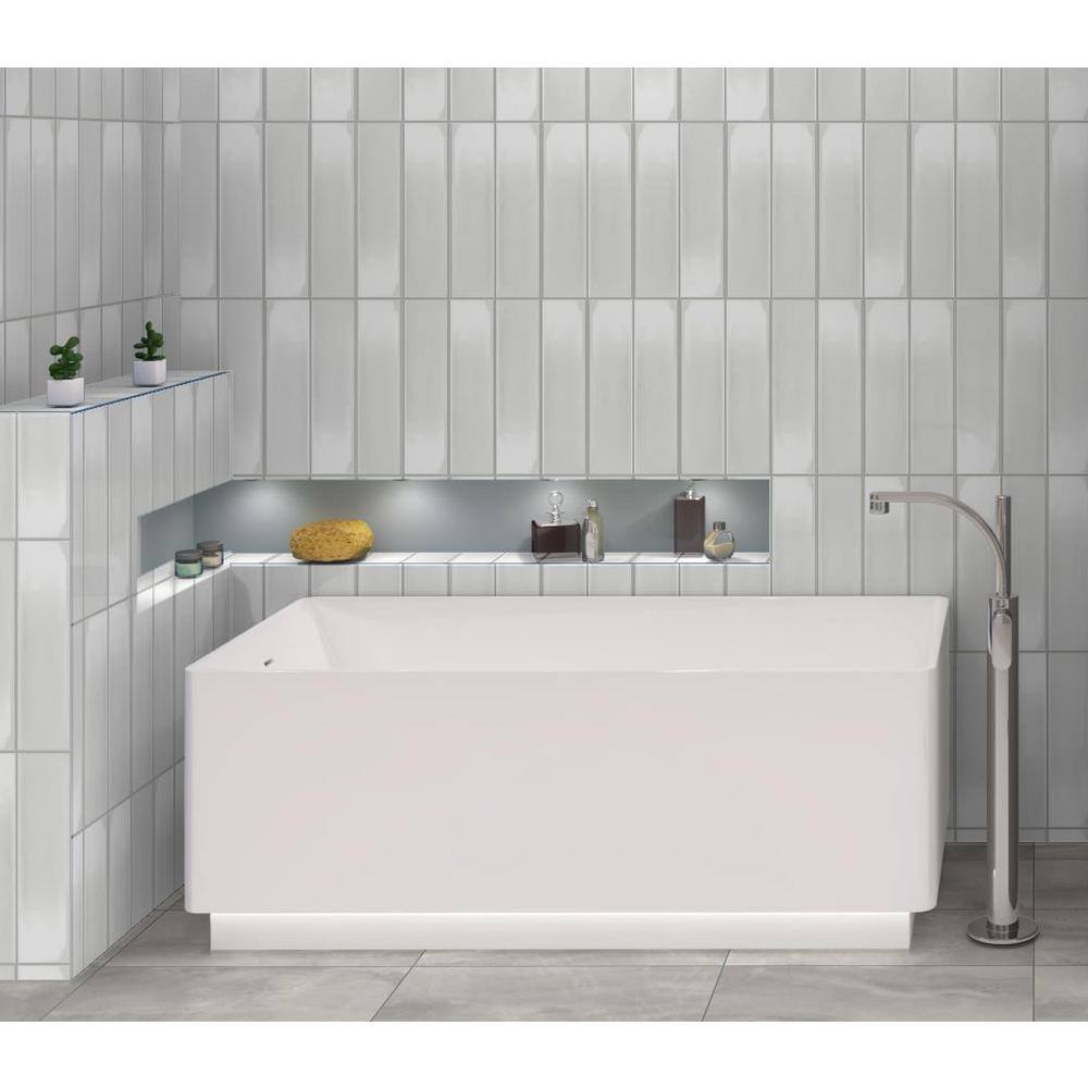 Perfecto Mirabella 4" x 16" White Glazed Ceramic Subway Tile