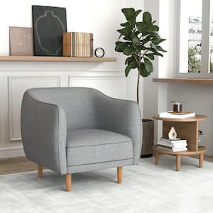 Homy Casa Cynric Dark Gray Fabric Upholstered Arm Accent Barrel Chair