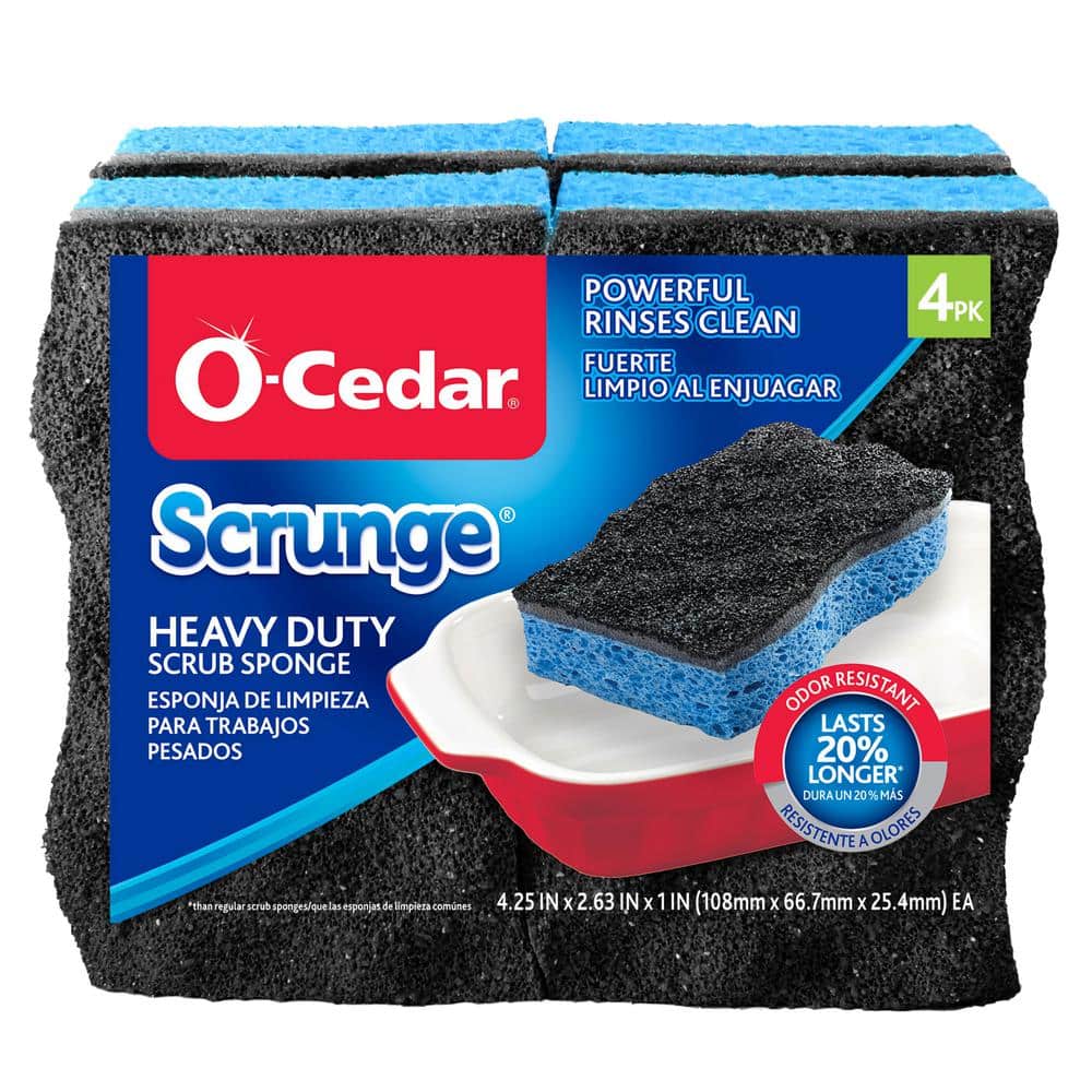 O-Cedar Scrunge Heavy Duty Scrub Sponge (4-Pack) 148376 - The Home Depot