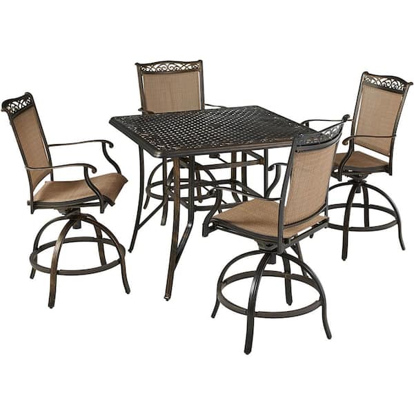 Hanover Fontana 5 Piece Aluminum Outdoor Dining Patio Set 4 Swivel Chairs And 42 In Square Table Bronze All Weather Fntdn5pcpsqbr - Hanover Bronze Patio Set Hanover Fontana 5 Piece Aluminum Outdoor Dining Patio Set 4 Swivel Chairs And 42 In Square Table Bronze All Weather Fntdn5pcpsqbr - Hanover Bronze Patio Set