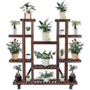 Plant Display Shelf Indoor/Outdoor Wood Plant Stand (6-Tier)