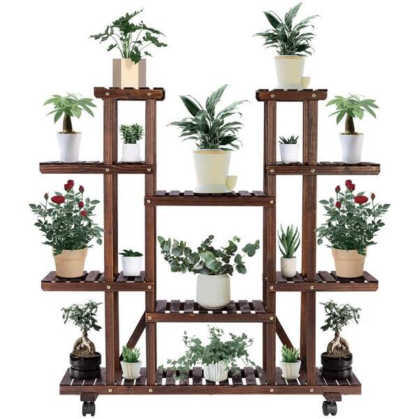 VIVOSUN Plant Display Shelf Indoor/Outdoor Wood Plant