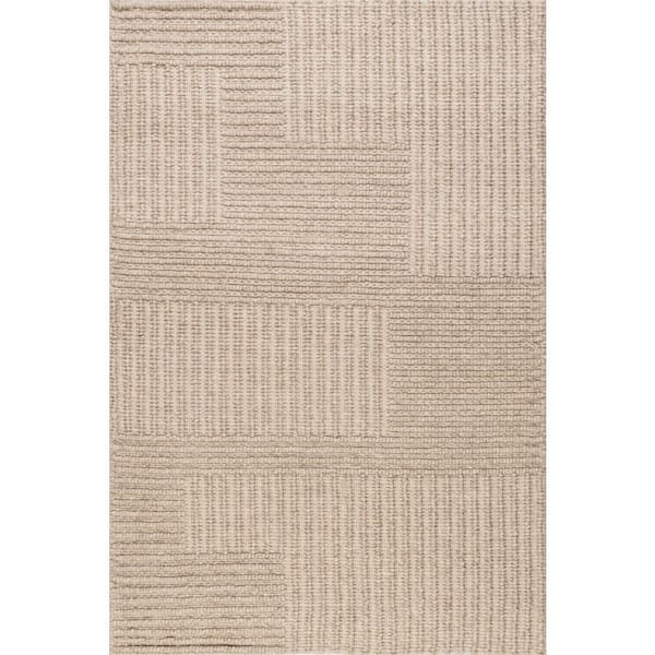 Skye Modern High-Low Beige 9 ft. x 12 ft. Indoor Area Rug
