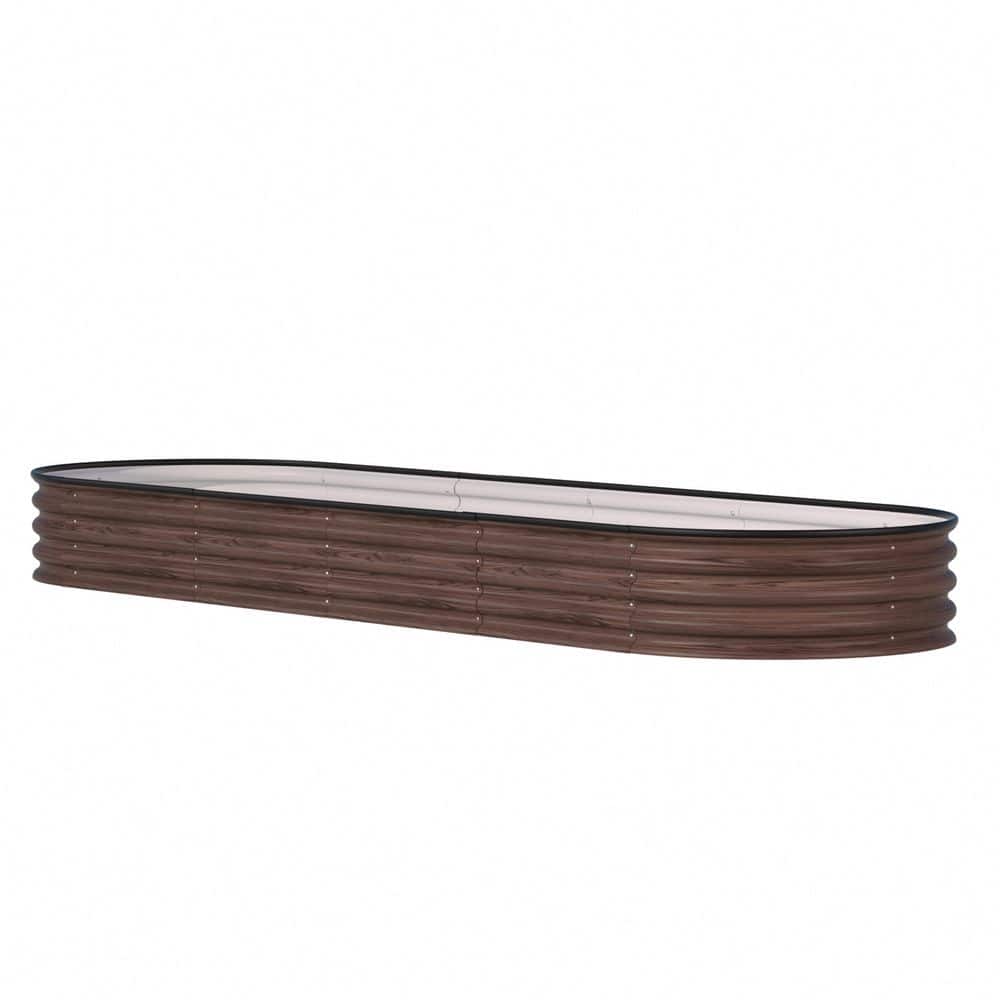 8 ft. x 2 ft. x 1 ft. Galvanized Steel Raised Garden Bed 9-in-1 Planter Box Outdoor, Carbonized