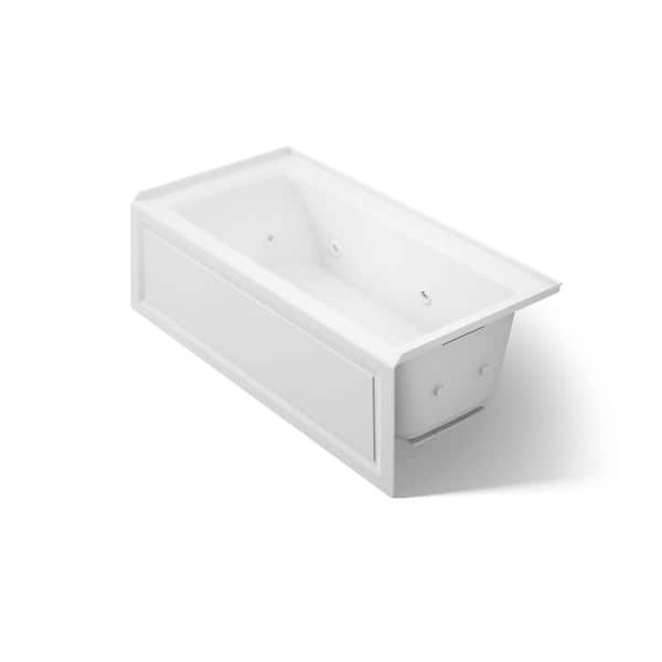 Archer 60 in. Right Drain Rectangular Alcove Whirlpool Bathtub with Integral Flange in White