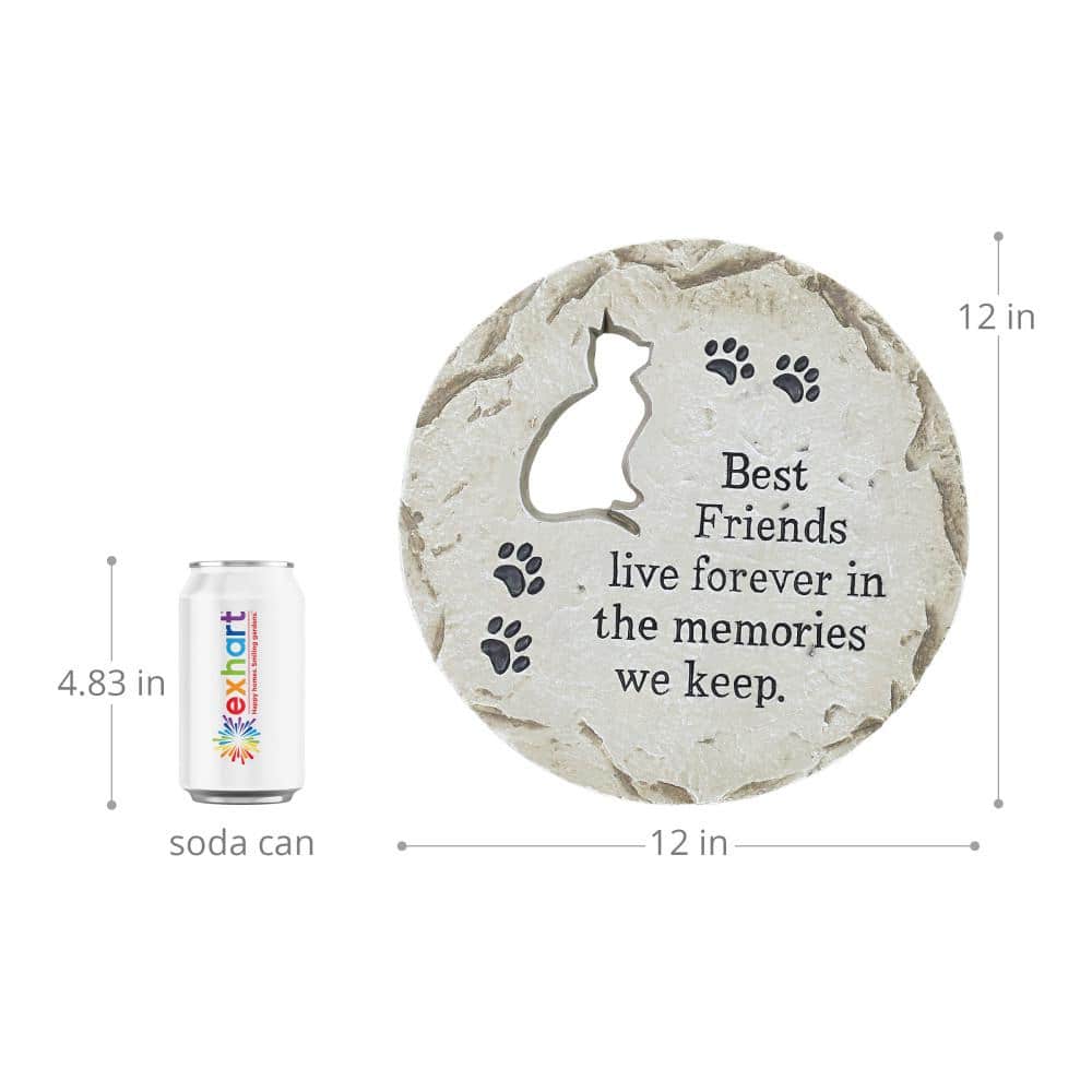 Cat Memorial Beige Resin Garden Stepping Stone