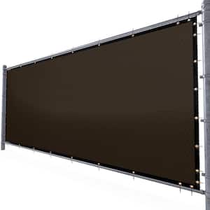 4 ft. H x 25 ft. W Brown Fence Outdoor Privacy Screen with Black Edge Bindings and Grommets