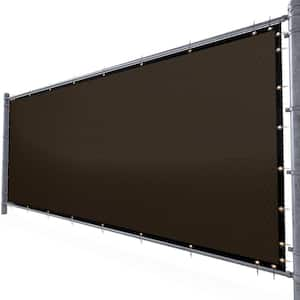 6 ft. H x 25 ft. W Brown Fence Outdoor Privacy Screen with Black Edge Bindings and Grommets