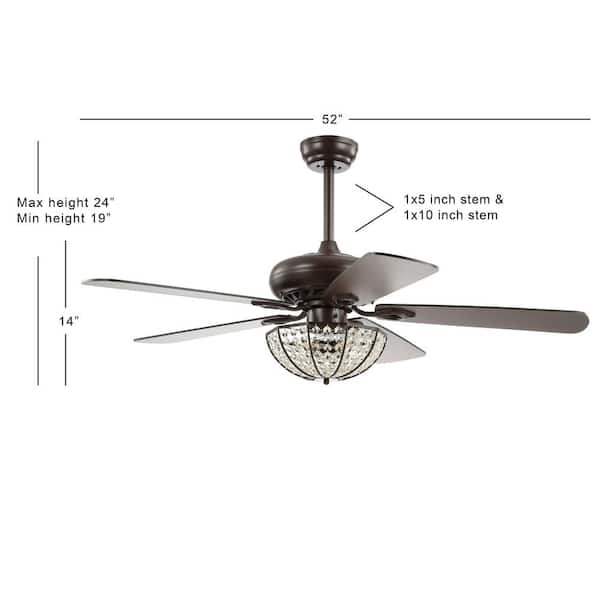 JONATHAN Y Joanna 52 in. Oil Rubbed Bronze 3-Light Bronze