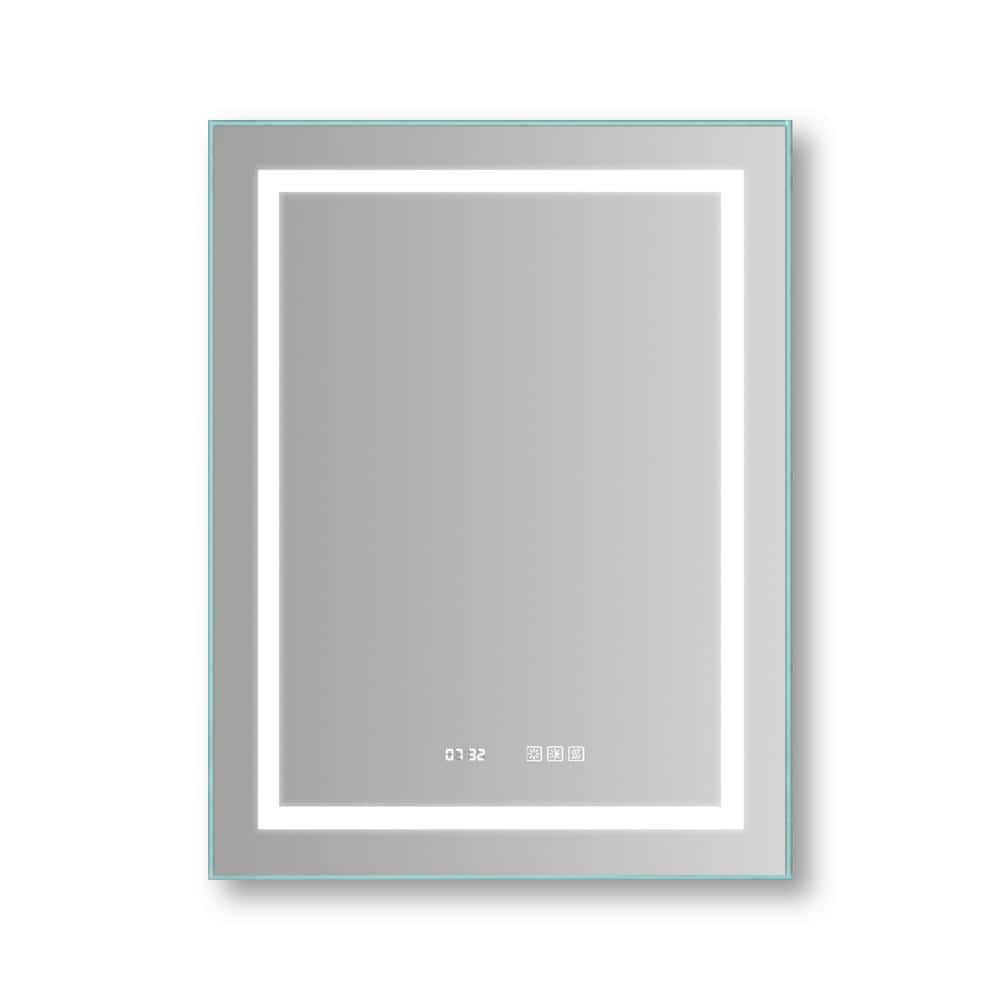 36 in. W x 28 in. H Rectangular Frameless Anti-Fog Wall-Mounted Bathroom Va