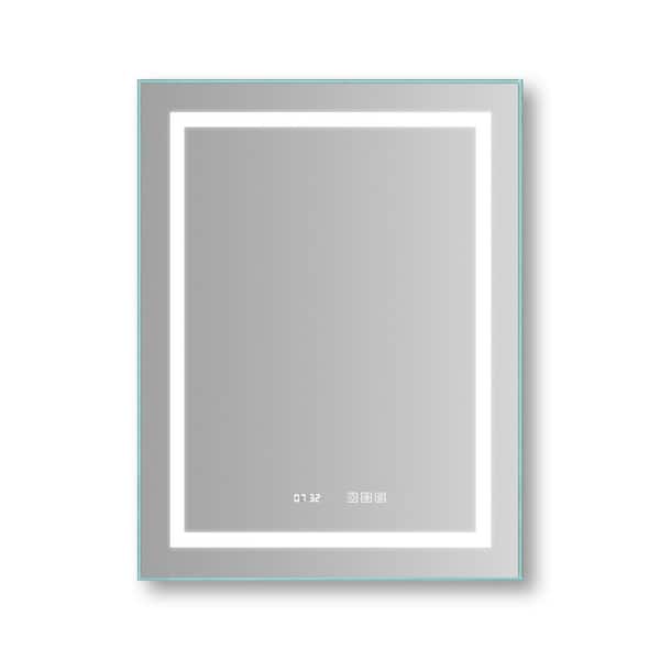 Unbranded 36 in. W x 28 in. H Rectangular Frameless Anti-Fog Wall-Mounted Bathroom Vanity Mirror in Silver