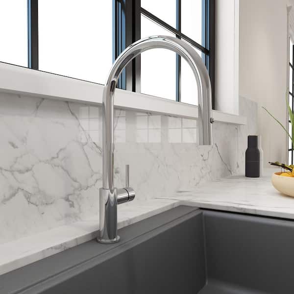 Baveno Duo Single Handle Pull Down Sprayer Kitchen Faucet in Chrome