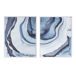 Abstract 2-piece Framed Canvas Wall Art Set, Diptych Art Print 23.5 in. x 29.5 in.