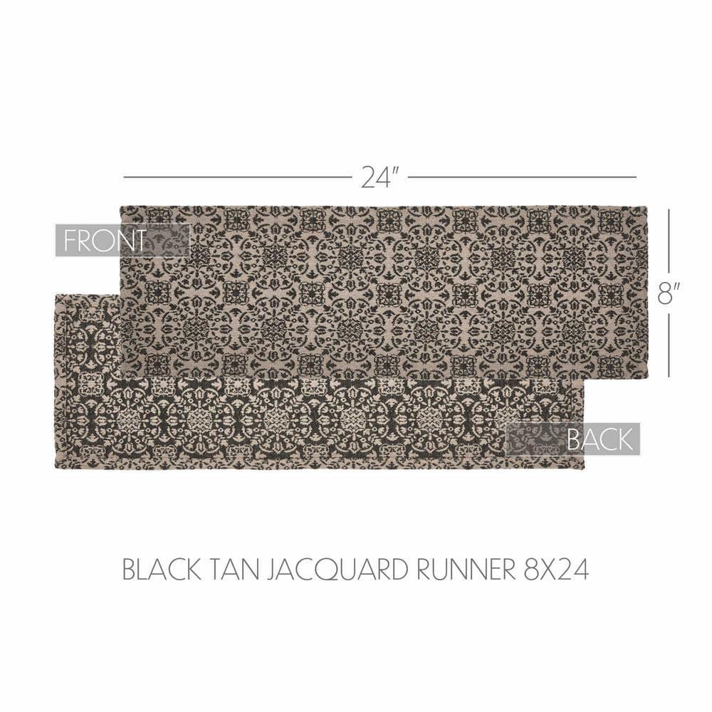 Natural Cotton Medallion Pattern Table Runner 12x48