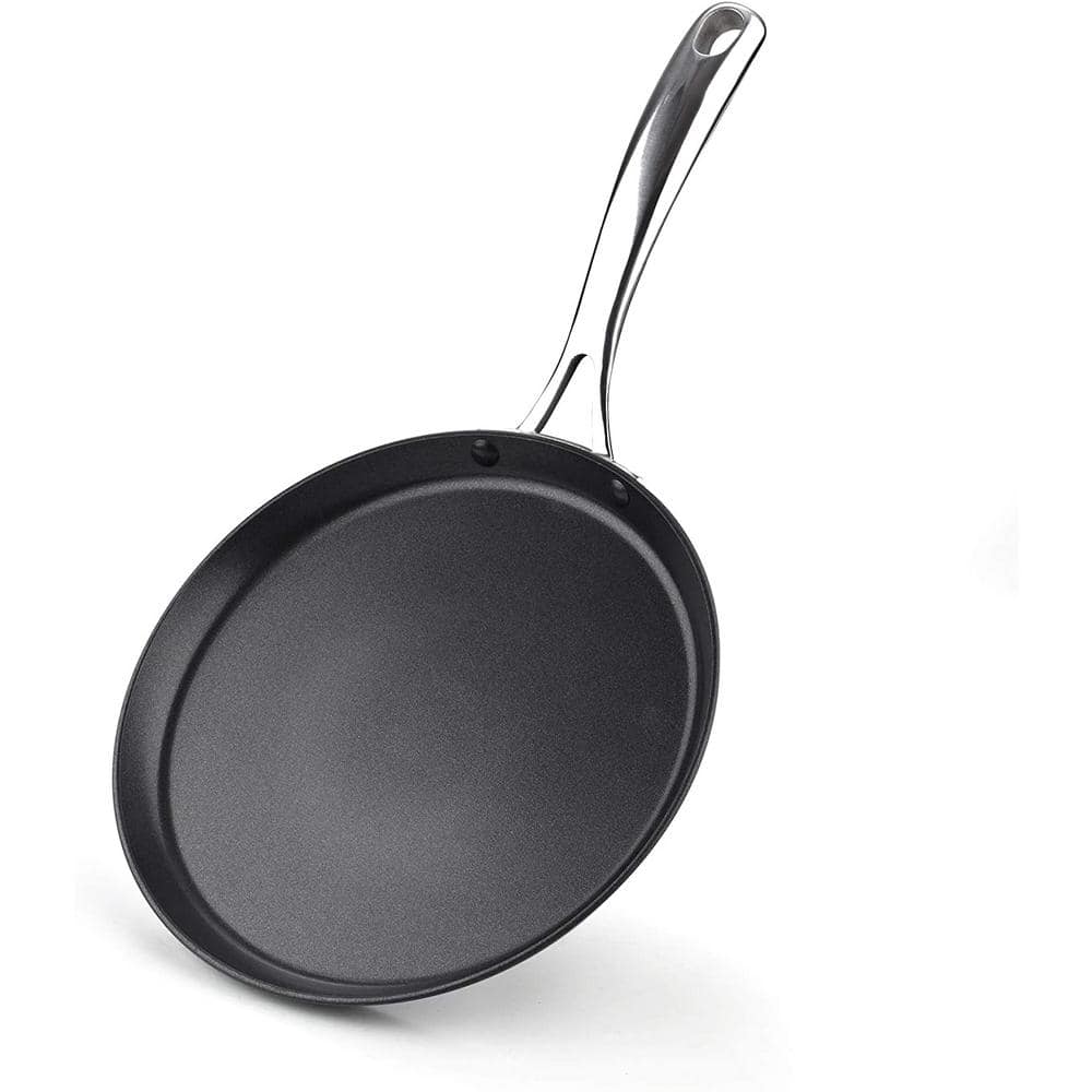 Cooks Standard 9.5 in. Black Hard Anodized Aluminum Nonstick Crepe Pan