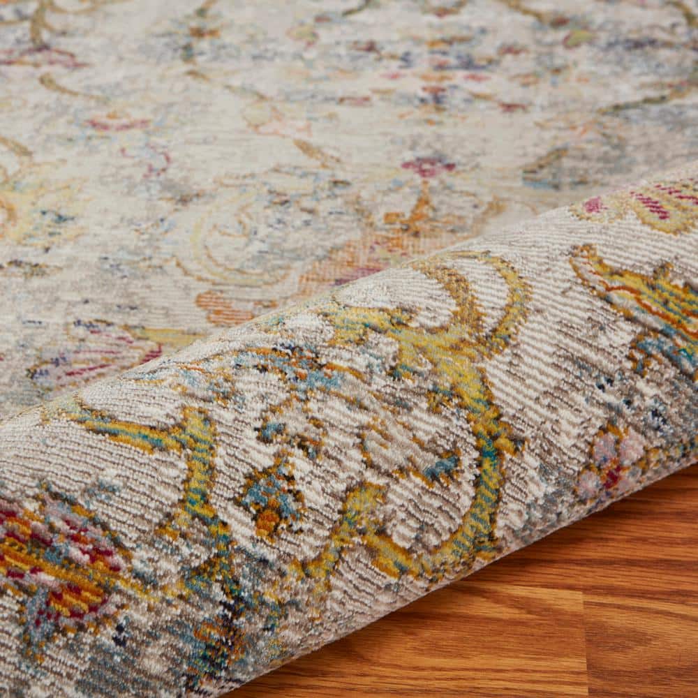 Green Multi 4' x 6' Reversible Synthetic Area Rug