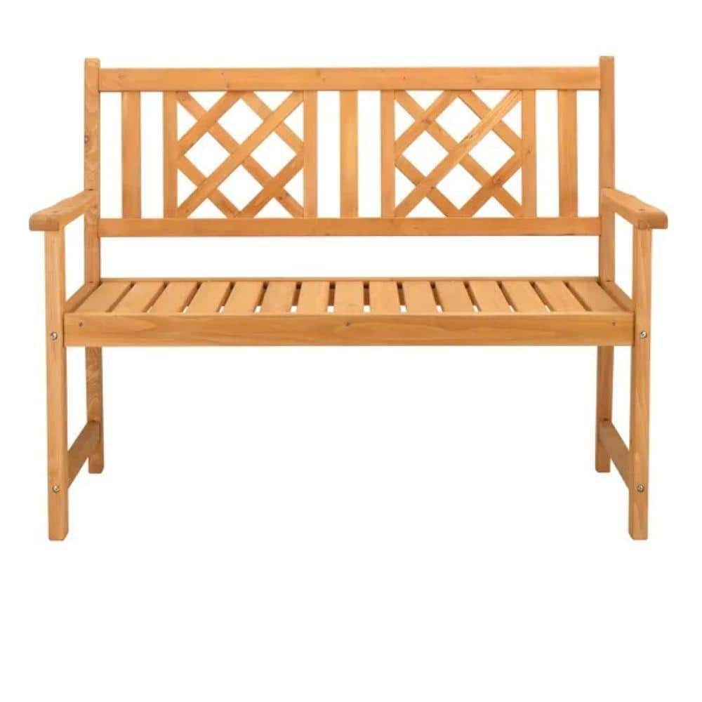 Outdoor Garden 46 in. Fir Wood Bench-Comfortable, Weather-Resistant with Open Design price history on PriceWatchPro