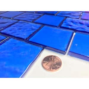 Landscape Mediterranean Blue Square Mosaic 2 in. x 2 in. Textured Glossy Glass Pool Tile (12.48 sq. ft./Case)