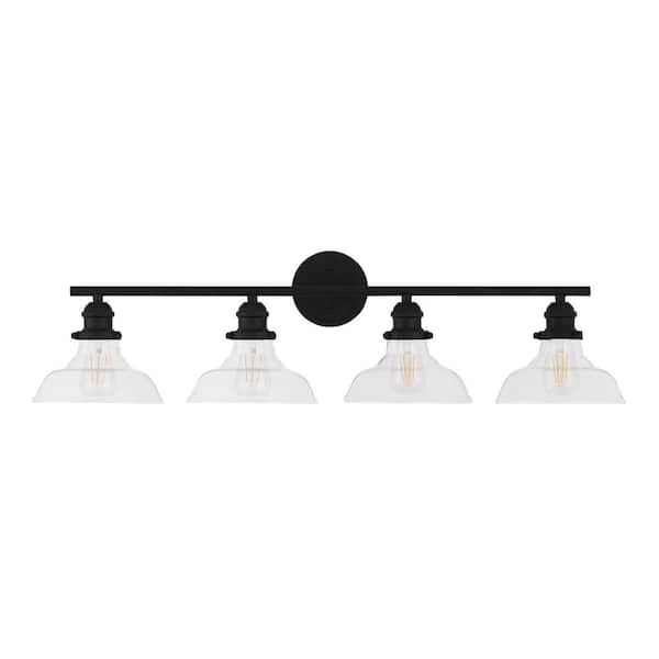 Home Decorators Collection Rockwood 37 in. 4-Light Black Bathroom Vanity Light