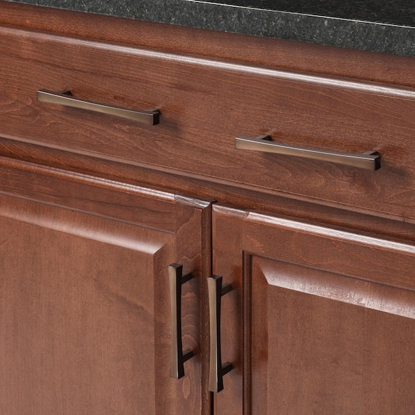 Westmount Collection 3-3/4 in. (96 mm) Modern Honey Bronze Rectangular Cabinet Bar Pull