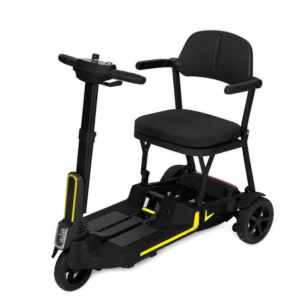 3-Wheel Mobility Scooter in Black, 20 in. Turning Radius Ultra Light Foldable Scooter, Apartment Travel Mobility Scooter