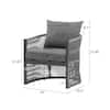 Unbranded Gray Aluminum Modern Curved Outdoor Lounge Chair Patio Dining Chair with Stylish Rope-Weave Design and Gray Cushions zx-686
