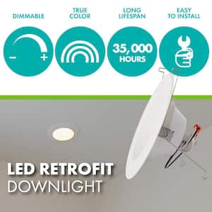 5 in. and 6 in. Retrofit 2700K Remodel Non-IC Rated Integrated LED Recessed Light Kit with White Trim