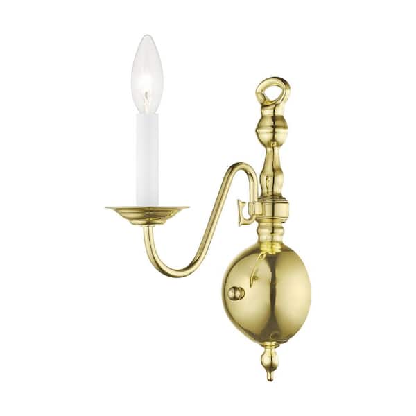 Livex Lighting Williamsburgh 1 Light Polished Brass Wall Sconce
