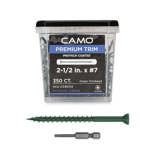 CAMO 2-1/2 in. #7 ProTech Green Premium Star Drive Trim Screws (350-Count)