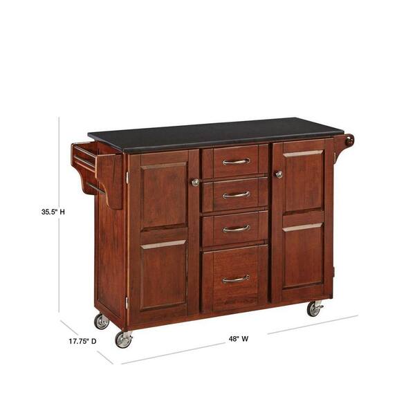 Home Styles Brown Wood Base with Granite Top Kitchen Cart (17.75-in x 48-in x 35.5-in) Home Styles Brown Wood Base with Granite Top Kitchen Cart (17.75-in x 48-in x 35.5-in)