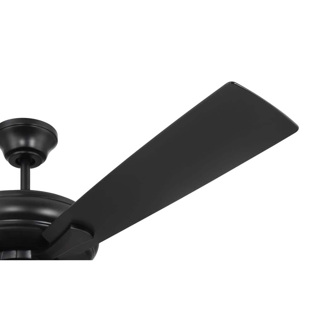 Flat Black 52" Ceiling Fan with Frost White Glass Light