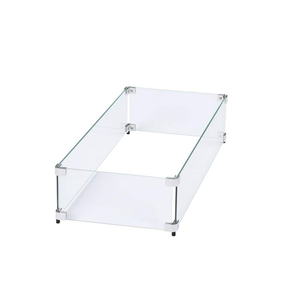 Celestial 29.5" x 13.5" Tempered Glass Fire Pit Wind Guard