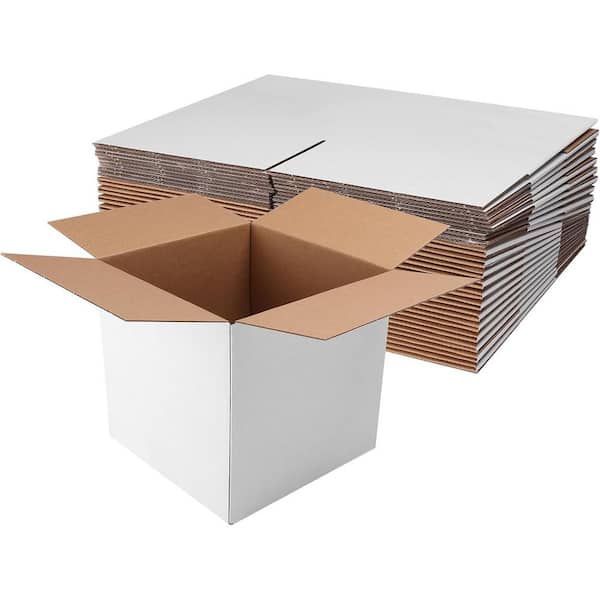 Unbranded 8 x 8 x 8 in. Corrugated Cardboard Boxes for Packaging Mailing Small Business Sturdy Set of 25 White