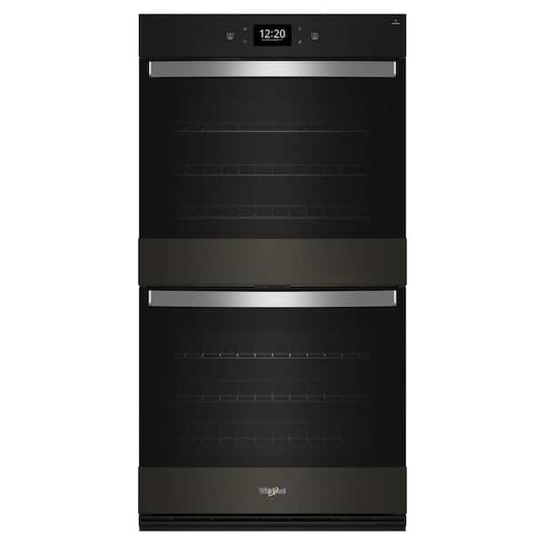 Whirlpool 30 in. Double Electric Wall Oven with True Convection Self-Cleaning in Black Stainless Steel with PrintShield Finish