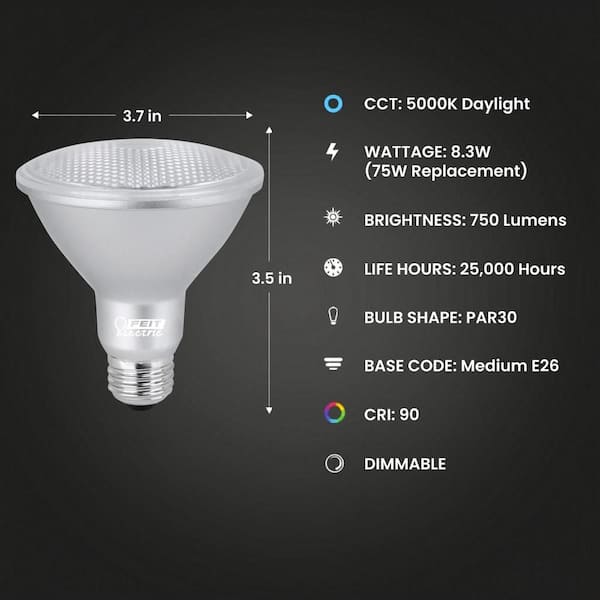 Feit Electric 75-Watt Equivalent PAR30 Short Neck Dimmable CEC