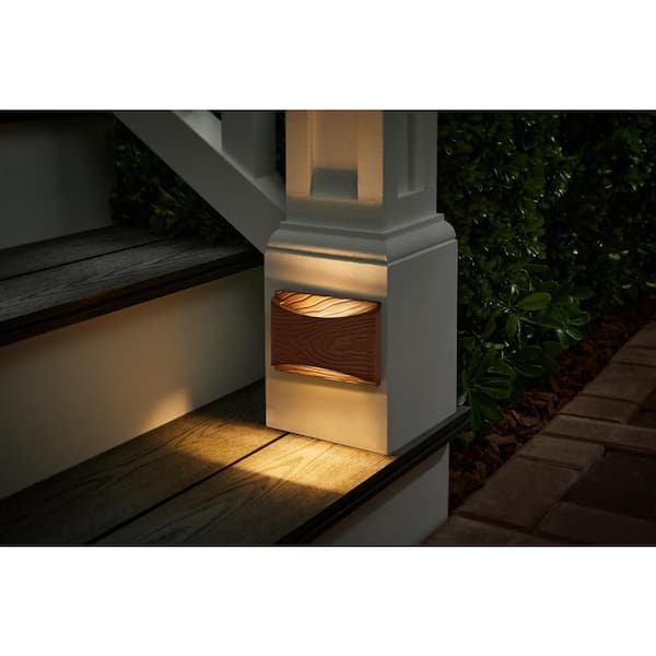 50 Lumen Low Voltage Saddle Brown Integrated LED Hardwired Outdoor Stair Light