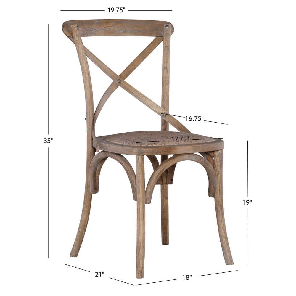 Set of 2 Gray Wood Armless Side Chairs