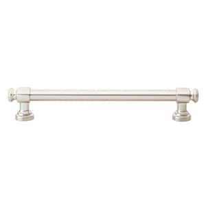 6-1/4 in. Center-to-Center Satin Nickel Modern Solid Steel Euro Cabinet Bar Pull (10-Pack)