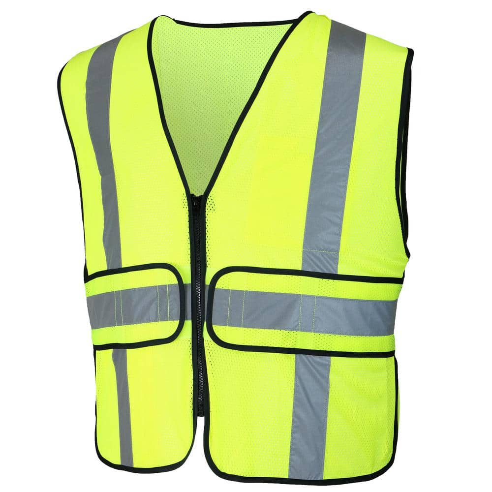 HDX Hi-Visibility Lime Green Class Reflective Adjustable Safety Vest  HDX46510-OVPD8 The Home Depot