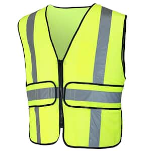 Hi-Visibility Lime Green Class 2 Reflective Adjustable Safety Vest