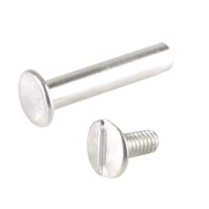 3/16 in. x 3/4 in. Aluminum Binding Post with Flat Head Slotted Drive Screw