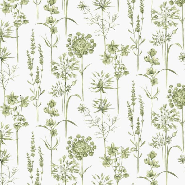 Graham & Brown Superfresco Easy Green Botanical Wildflowers Wallpaper Sample