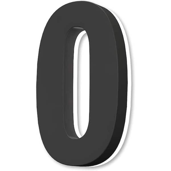 5 in. Black Stainless Steel Hand-Polished LED Backlit House Number 0