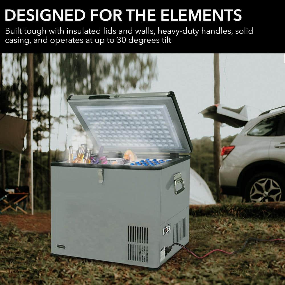 Gray 45 Quart Portable Refrigerator and Freezer Chest