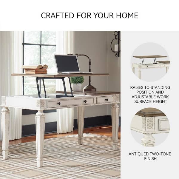 Signature DESIGN BY ASHLEY Realyn 60 in. Rectangular White/Brown 1