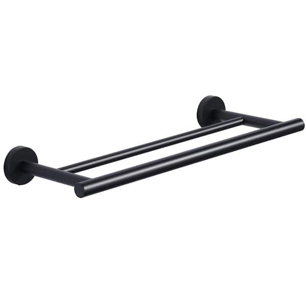 ALEASHA 16 in. Wall Mounted Towel Bar Hardware Accessory in Matte Black